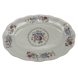 Favolina Karolina Poland Summer Garden 13" Serving Platter Oval Floral Pattern